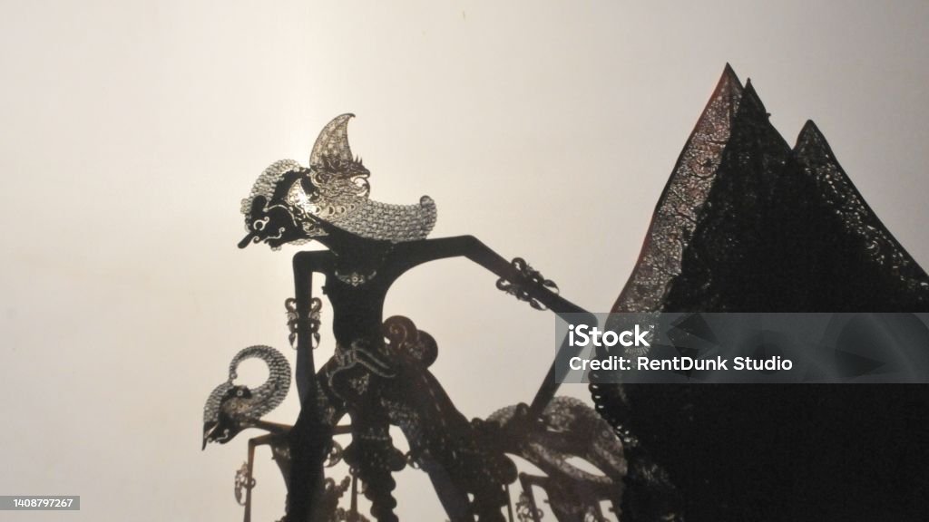 Silluete puppet traditional Wayang Art from Java, Indonesia Indonesia Stock Photo