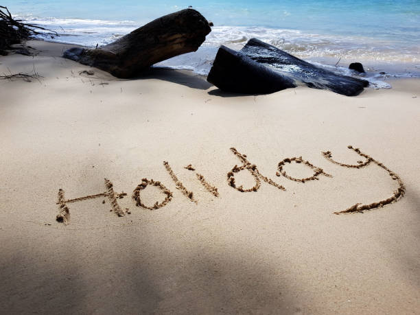 istock The word holiday written on a sandy beach 1408798080