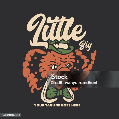 istock t shirt design little big with elephant wearing hat and tie and gray background vintage illustration 1408804863