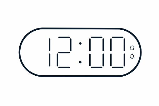 Free download of digital clock 12 00 time cartoon sign vector graphics and  illustrations