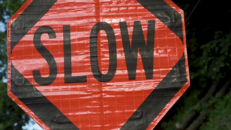 Slow Sign 36 In 1,700+ Slow Traffic Sign Stock Videos and Royalty-Free Footage - iStock