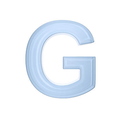 Character G on white background. Isolated 3D illustration