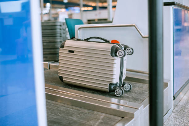 istock Luggage at check in counter 1408813033