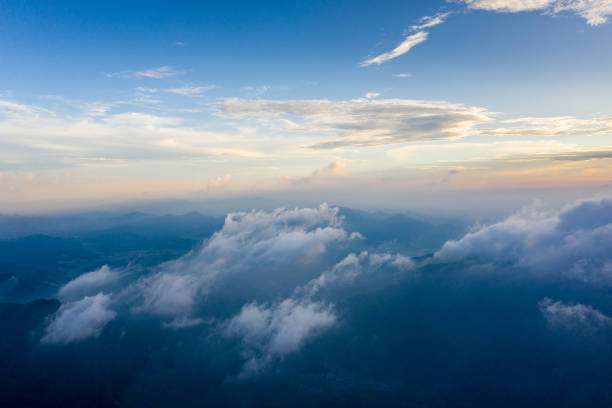 Mountains and clouds, aerial photography