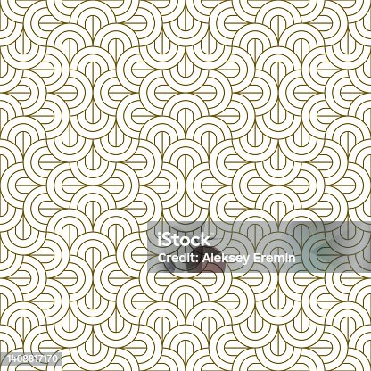 istock Seamless geometric ornament . Brown color thin lines . 1408817170