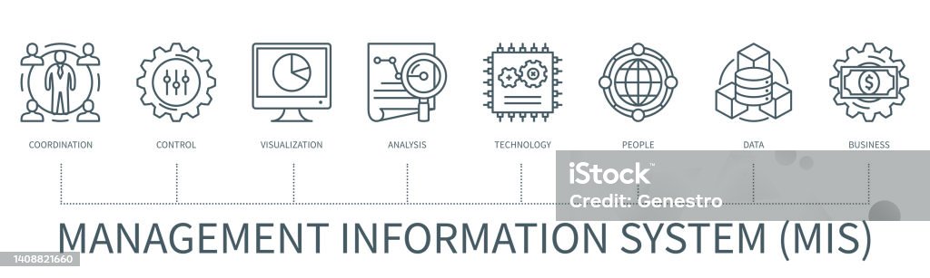 Minimal Informaton System Management Information System Vector Infographic In Minimal Outline ...