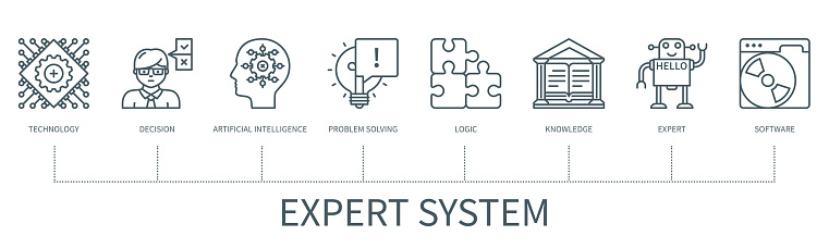 Expert System Vector Infographic In Minimal Outline Style Stock ...