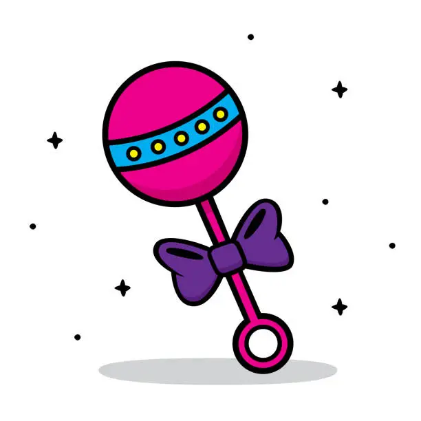 Vector illustration of Baby Rattle Doodle 6