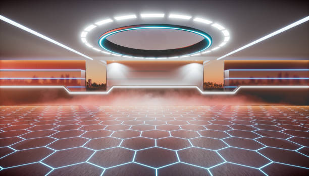 istock 3d rendering of interior room or empty space for background. 1408823968