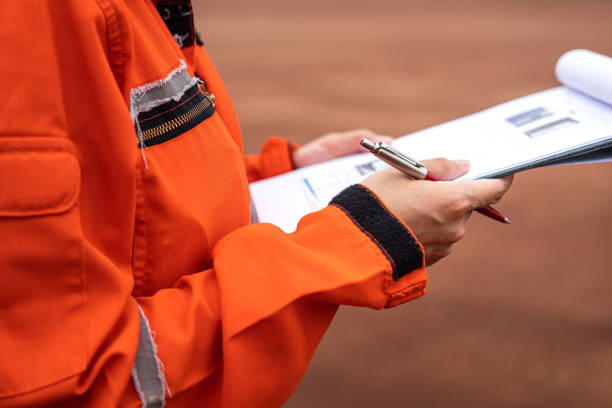 istock Review and audit document in safety inspection. 1408824336
