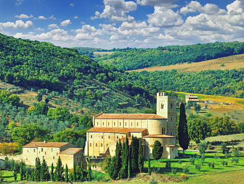 Abbey of Sant'Antimo in Tuscany, Italy