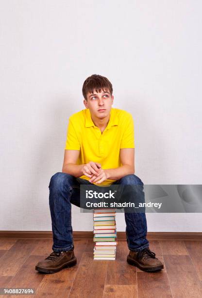Young Man With A Books Stock Photo - Download Image Now - 25-29 Years, Adult, Adults Only