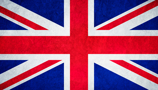 Full Frame Image of Flag of UK with Stone Texture