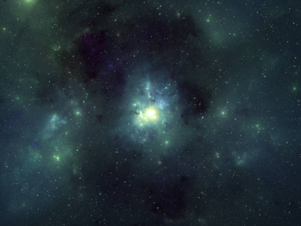 istock Abstract fractal art background like a nebula with a central very bright star 1408829509