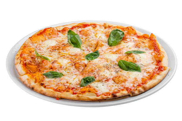 istock Pizza Margarita on white background 1408834692
