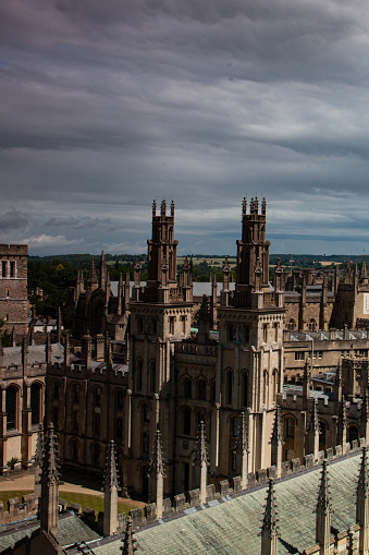 Part of University of Oxford Campus on a cloudy day.