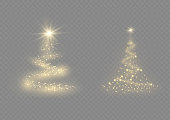 Christmas tree from light vector background