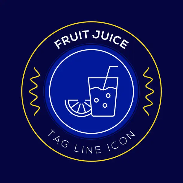 Vector illustration of Fruit Juice Circle Badge, Modern Logo Vector Icon Design Line Style