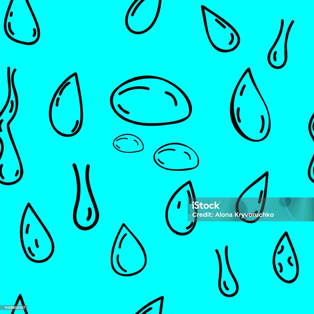 Vector Minh Họa Mô Hình Liền Mạch Của Những Giọt Nước Vẽ Tay Hạt ...