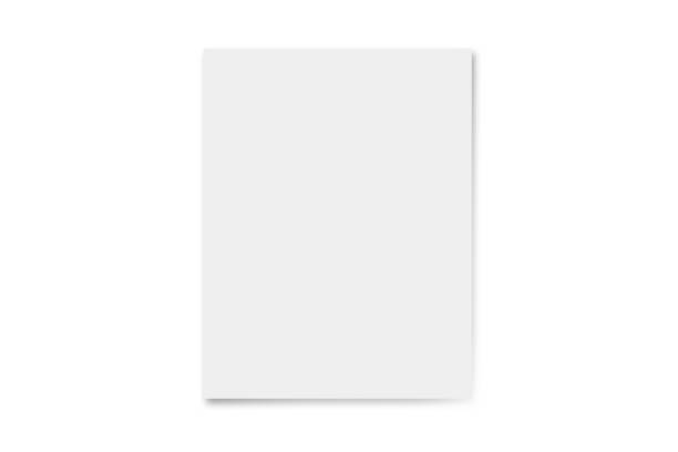 istock Sheets of white and craft paper A4 or A5 with shadows isolated on a white background. Book pages lying on the table top view. Concept for the banner design, postcard, web, template for inscription 1408843393