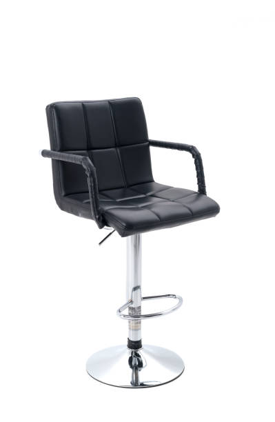 istock bar chair isolated on the white background. black leather bar stool 1408845514