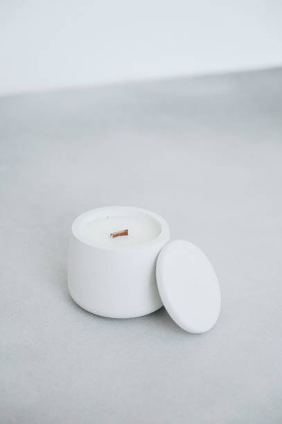 istock Candle with Natural Soy Wax. Candle in Plaster Mold. Interior Candle. Creating Comfort. 1408852011