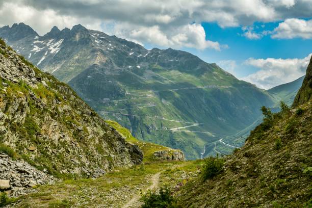 istock View on Furkpass high mountain alpine route in Switzerland 1408854211