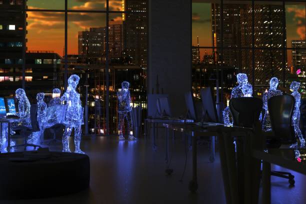 istock Data human working in metaverse with Cyber City skyline 1408856729