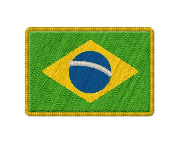 Vector illustration of Brazil Flag Patch