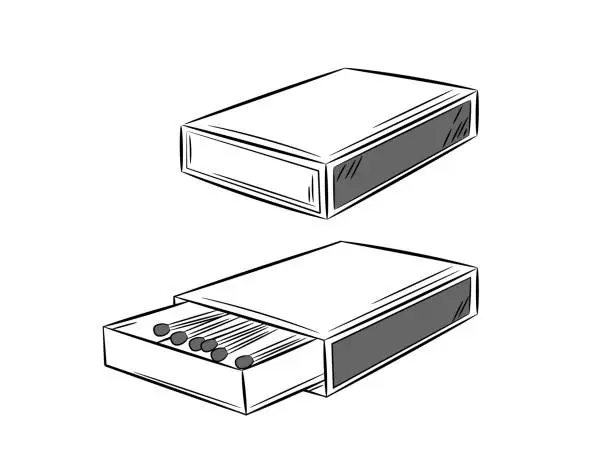 Vector illustration of Набор спичечных коробков