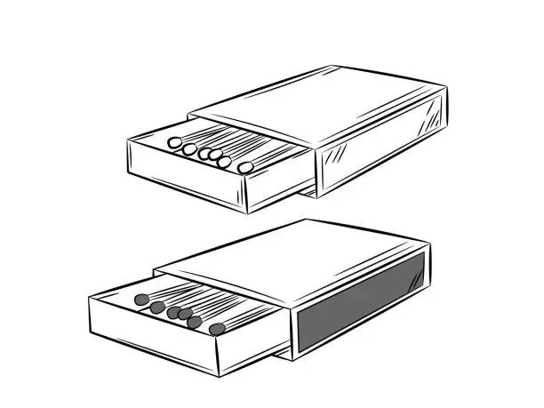 Vector illustration of Набор спичечных коробков