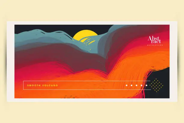 Vector illustration of Desert dunes sunset landscape. Abstract background with dynamic effect.