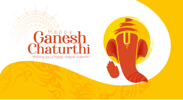 Ganesh Chaturthi, Vinayaka Chaturthi, God Ganesh Illustration Of Lord Ganpati For Happy Ganesh Chaturthi Indian Festival elephant figurine stock illustrations