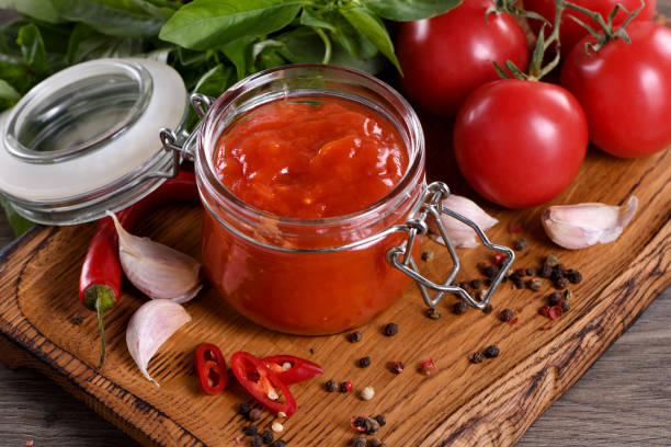 Traditional tomato sauce - taste and simplicity stock photo