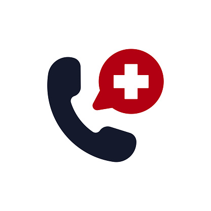 Emergency call, medicine and healthcare icon. Medical support sign. Vector illustration.