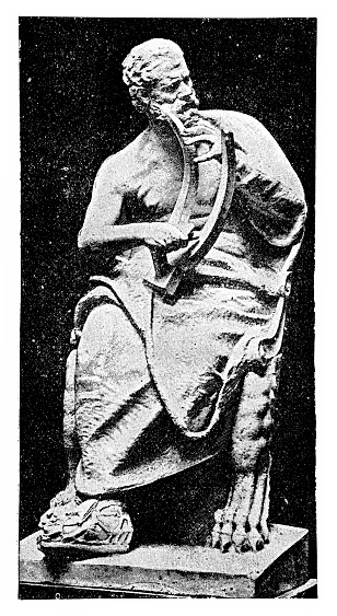 アナクレオン(紀元前575/570年頃-紀元前490年頃)、ギリシャの詩人 - イラスト素材...