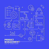 istock PRODUCT MANAGEMENT Related Line Style Banner Design for Web Page, Headline, Brochure, Annual Report and Book Cover 1408881093