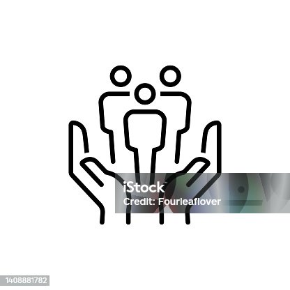 istock Customer care and support concept editable stroke outline icon isolated on white background flat vector illustration 1408881782