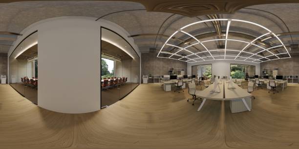 istock Modern and luxurious Offices lobby interior area . Reception counter des. 3d rendering interior office modern and loft design. 1408882564