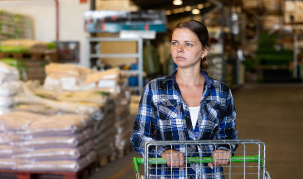 istock Woman shopping in construction materials store 1408882854