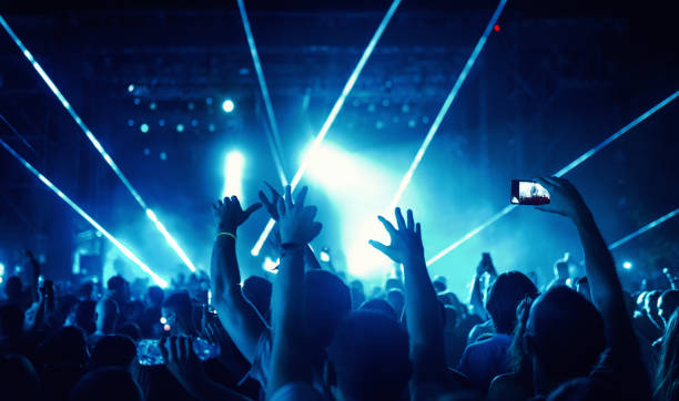 Rave party silhouettes.