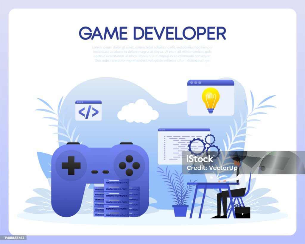 Game Development Digital Simulation Video Games Programming Vector ...