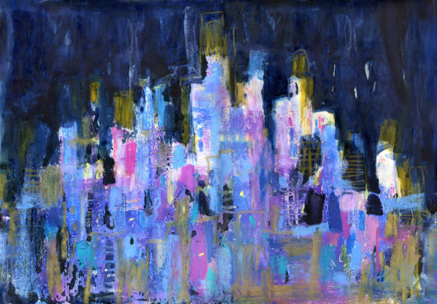 istock Night city. Abstract image of a night city with skyscrapers. 1408886861