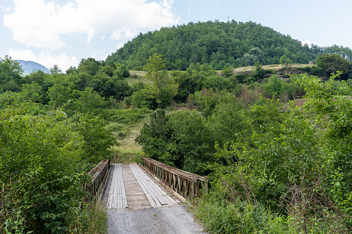 Wooden bridge which is for cars in Montenegro.