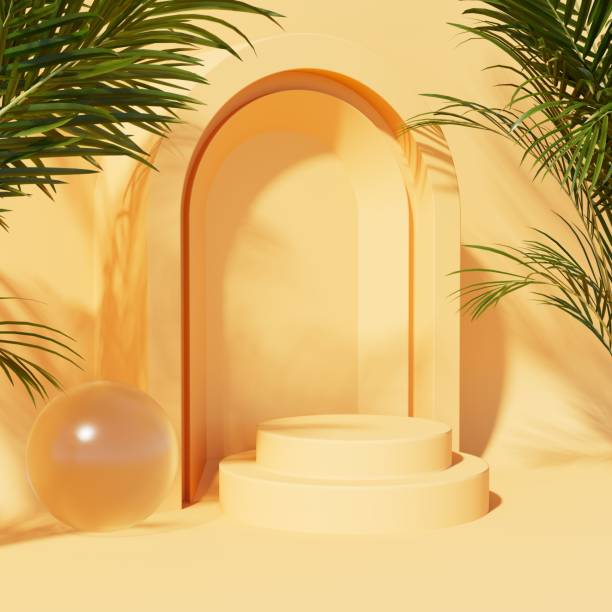istock Abctract background for product presentation. Cosmetic bottle podium . 3d render 1408890868