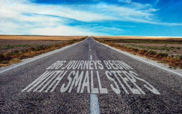 Big Journeys Begin With Small Steps stock photo