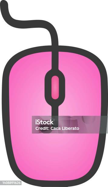 Pink Mouse Cartoon Computer The Illustration Of The Pink Computer Mouse A Handheld Pointing Device ...