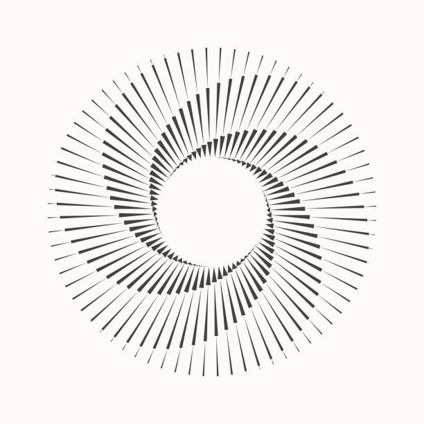 spiral with lines in circle as endless symbol. abstract geometric art line background, logo, icon or tattoo. - göz yanılması illüstrasyonlar stock illustrations