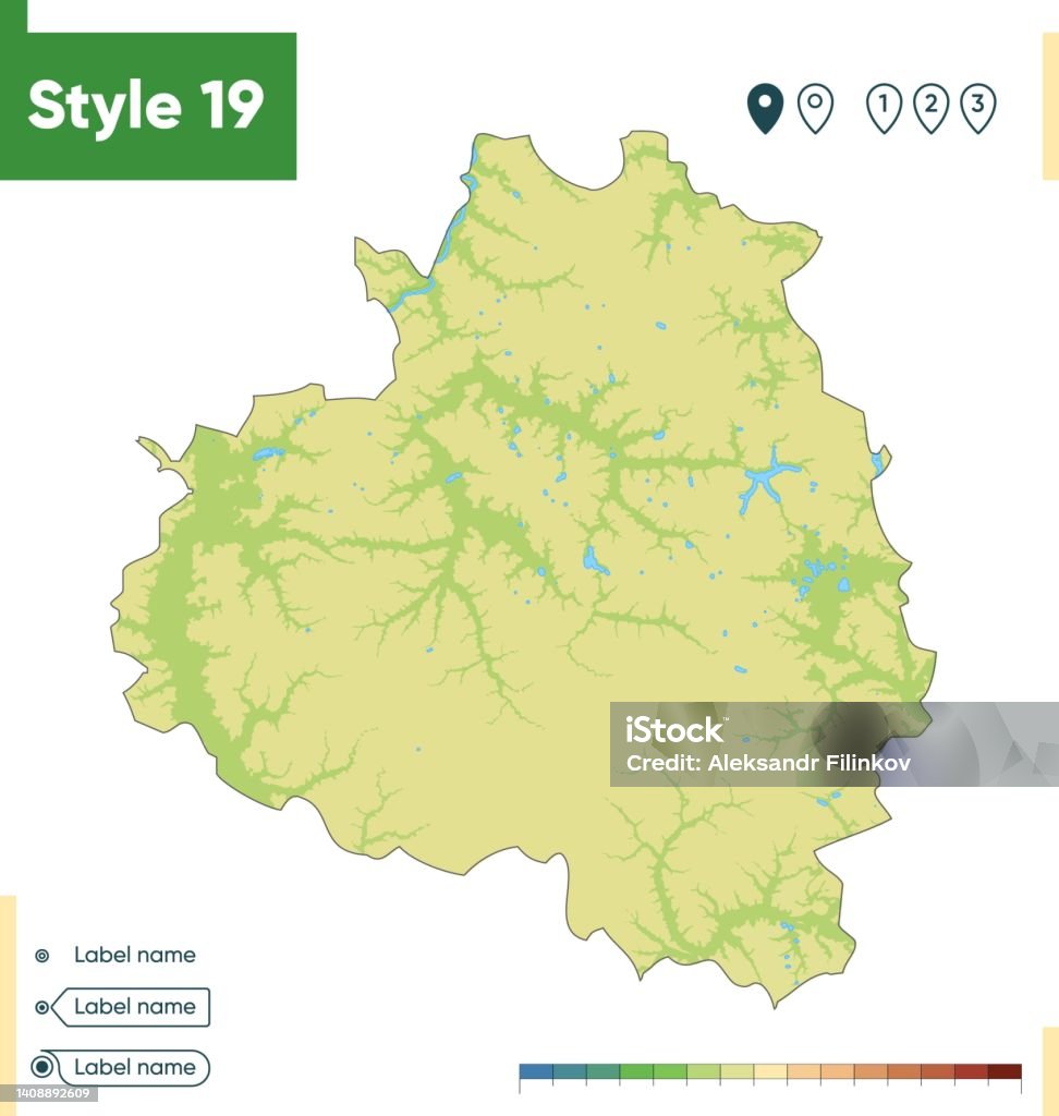 Tulaon Map Tula Region Russia High Detailed Physical Map Vector Map Dem Map ...