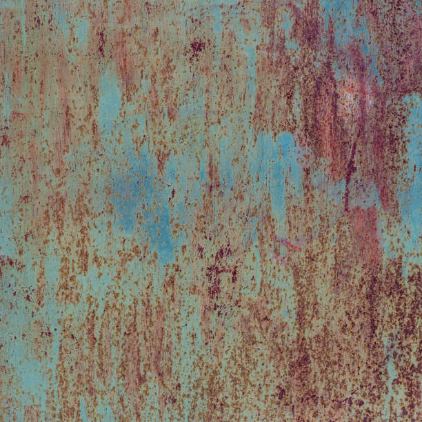 istock Rusted metal background old  dirty rusty Brown Scratch and rust Aged Painted in blue, Erosion texture corten 1408894601